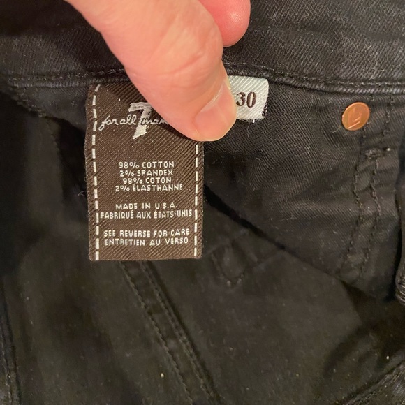 7 for All Man Kind - Men’s Black Jean Size 30 - Picture 3 of 6